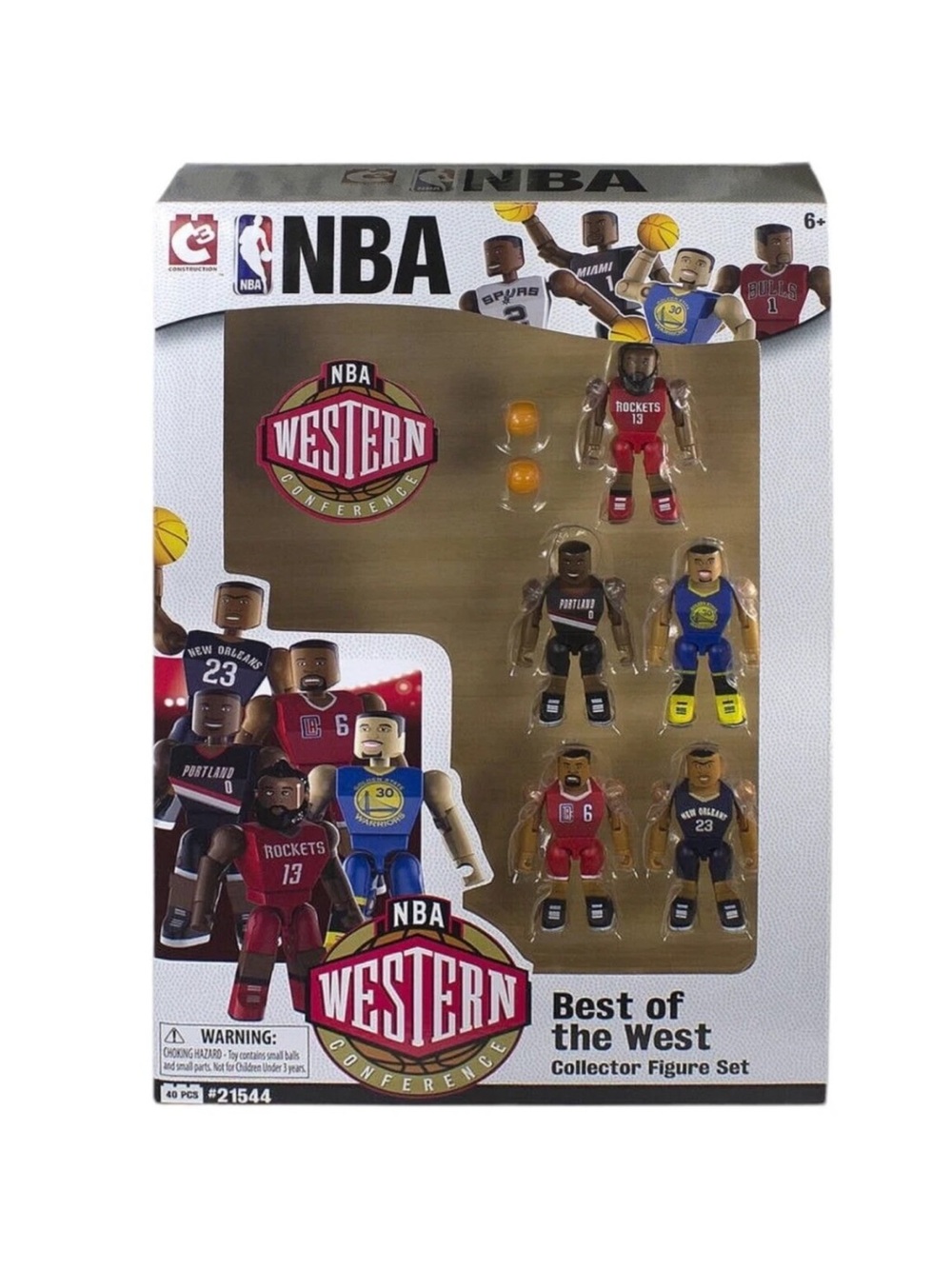 NBA Western Conference Collector Figures - Red, Black, Blue, Yellow